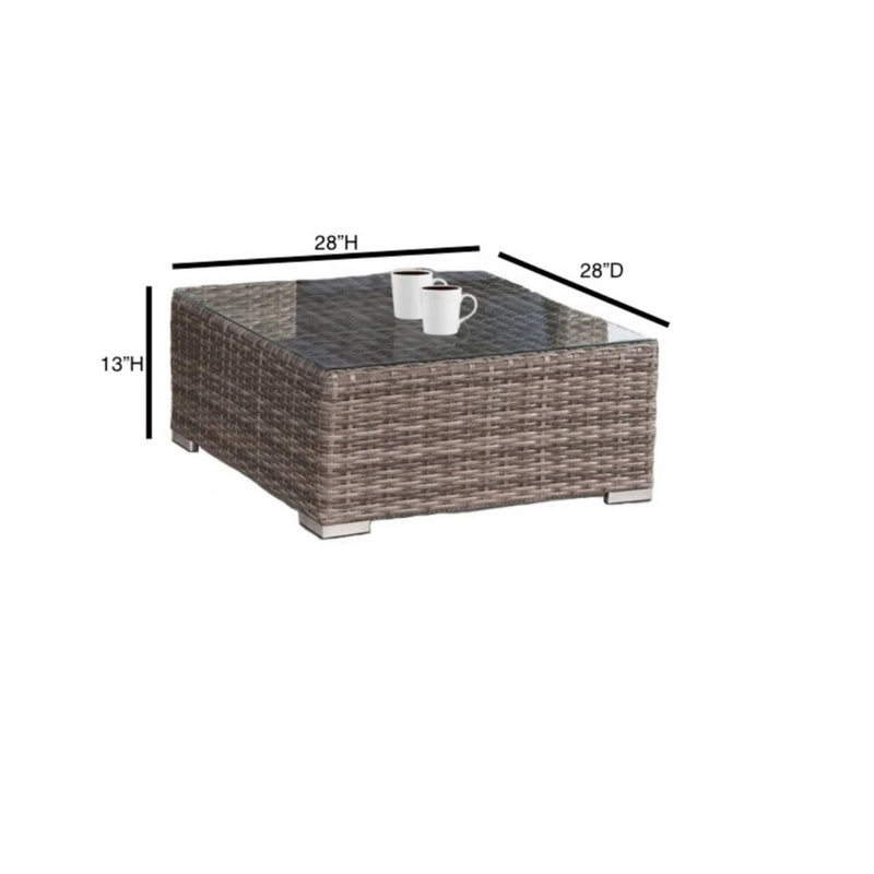 Patio Set With Cushions, 4 Piece, Rustproof - Gray Mix