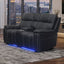 Hartley - Reclining Console Loveseat With Power Headrest & Footrest - Black
