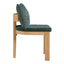 5 Piece Indoor Dining Set With Fluted Table Upholstered Chairs - Green / Natural