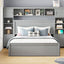 Bed With All In One Cabinet, Shelf And Sockets, Twin Long Trundle