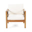 Club Chair With Slat Panel Design - Teak / Beige