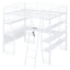 Loft Bed With 4 Layers Of Shelves And L-Shaped Desk, Stylish Metal Frame Bed With A Set Of Sockets, USB Ports And And Wireless Charging