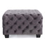 Modern Glam Ottoman With Upholstery And Button Tufted Design