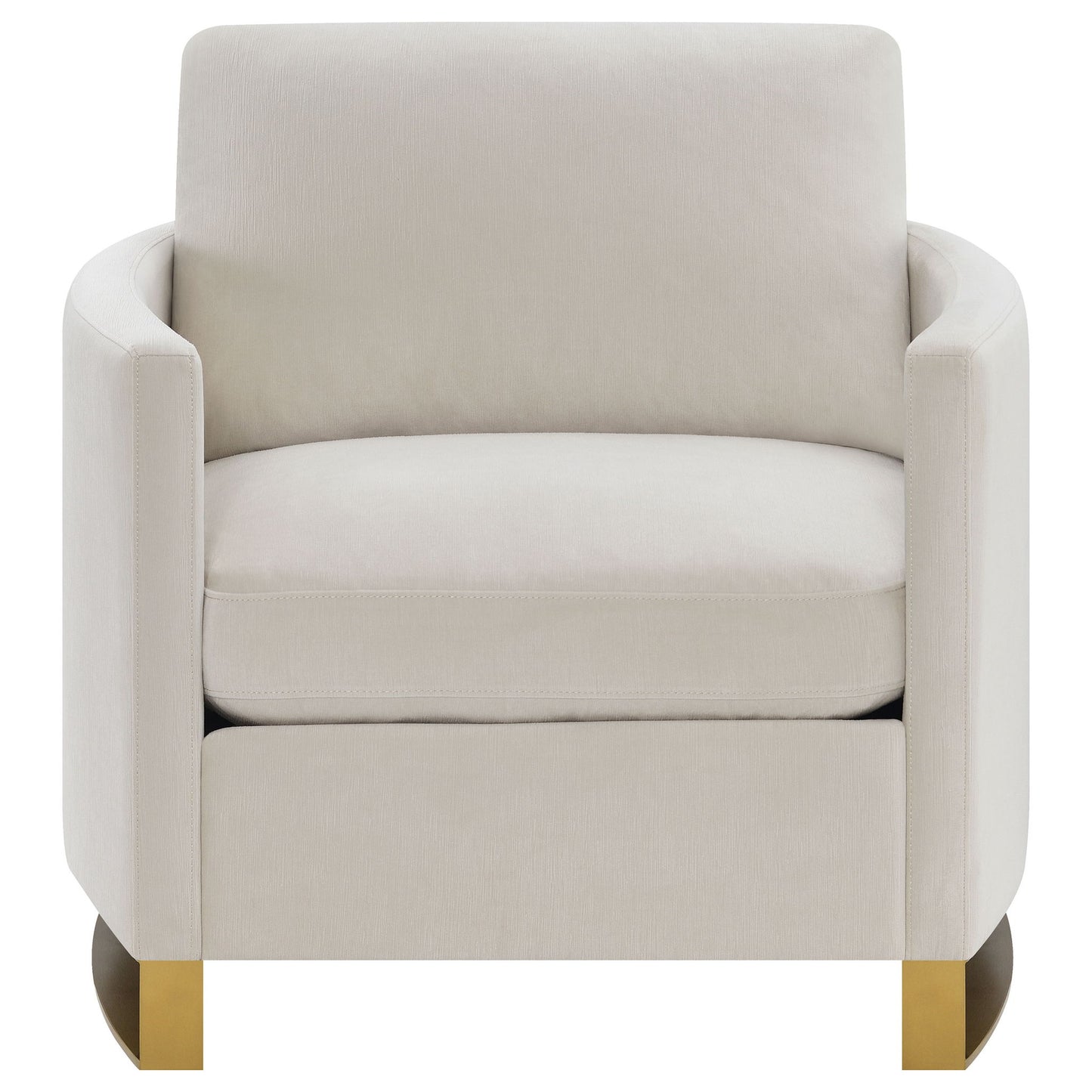 Rufo - Upholstered Curved Track Arm Chair - Beige
