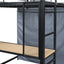 Loft Bed With Desk, Shelves, Power Outlet, LED Light And Wardrobe