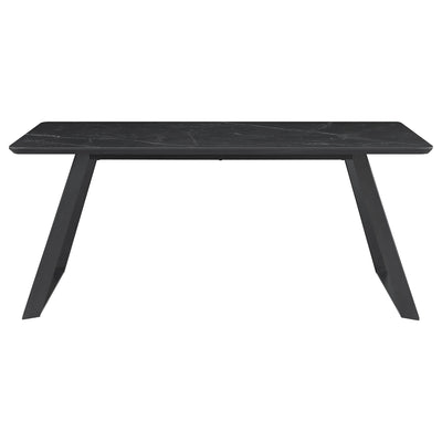 Smith - Rectangular Top Dining Table With 3 Drawers - Black