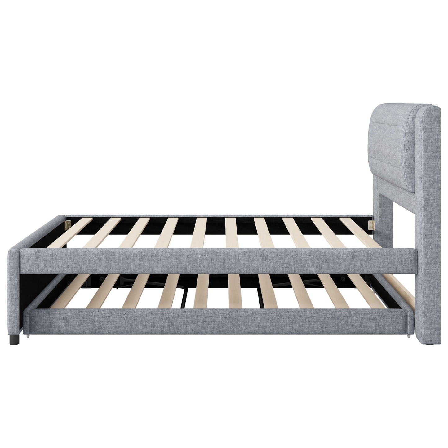 Upholstered Platform Bed With Multifunctional Trundle