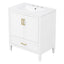 Elegant Fluted Bathroom Vanity With Sink, Soft Close Doors & Drawer
