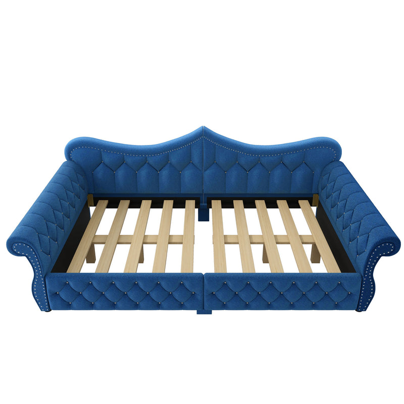 Upholstered Daybed With LED Lighting And Nailhead Trim