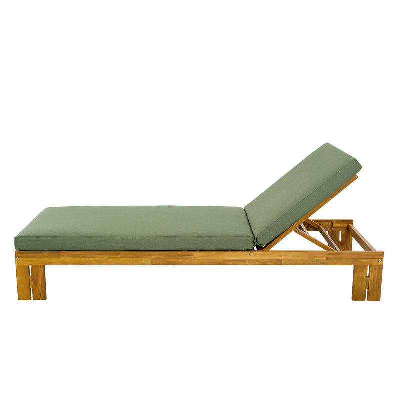 Outdoor Chaise Lounge With 5 Position Adjustable Backrest