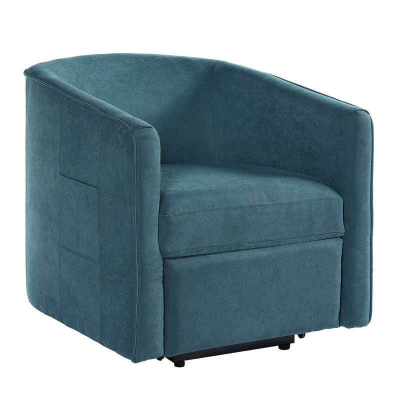 Power Lift Recliner Barrel Shape Reclining Chair With Footrest And Side Pocket