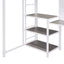 Metal Loft Bed With Desk, 3 Shelves And Ladder
