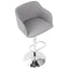 Daniella - Contemporary Adjustable Barstool With Swivel - Light Gray