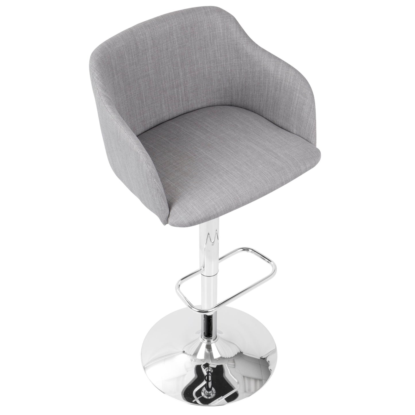 Daniella - Contemporary Adjustable Barstool With Swivel - Light Gray