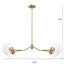 Jewel - 4 Lights Chandelier Ceiling Hanging Light Fixture - Clear / Gold