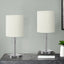 Lighting, Table Lamp, USB Port Included, Nickel, Contemporary (Set of 2)