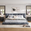 Upholstered Platform Bed Frame With Tufted Headboard
