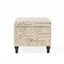 Parisian Upholstered Fabric Storage Ottoman - Beige / Reclaimed Natural