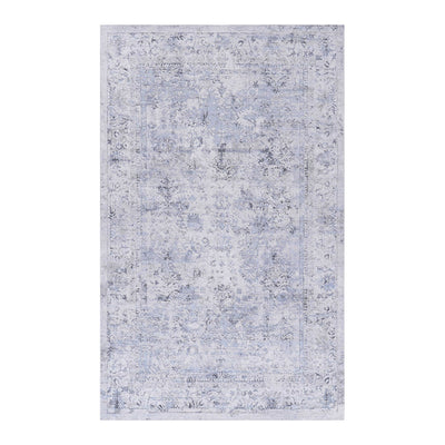 Maval - 6' X 9' Washable Area Rug - Blue / Cream