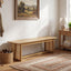 Dining Bench With Rattan Weave