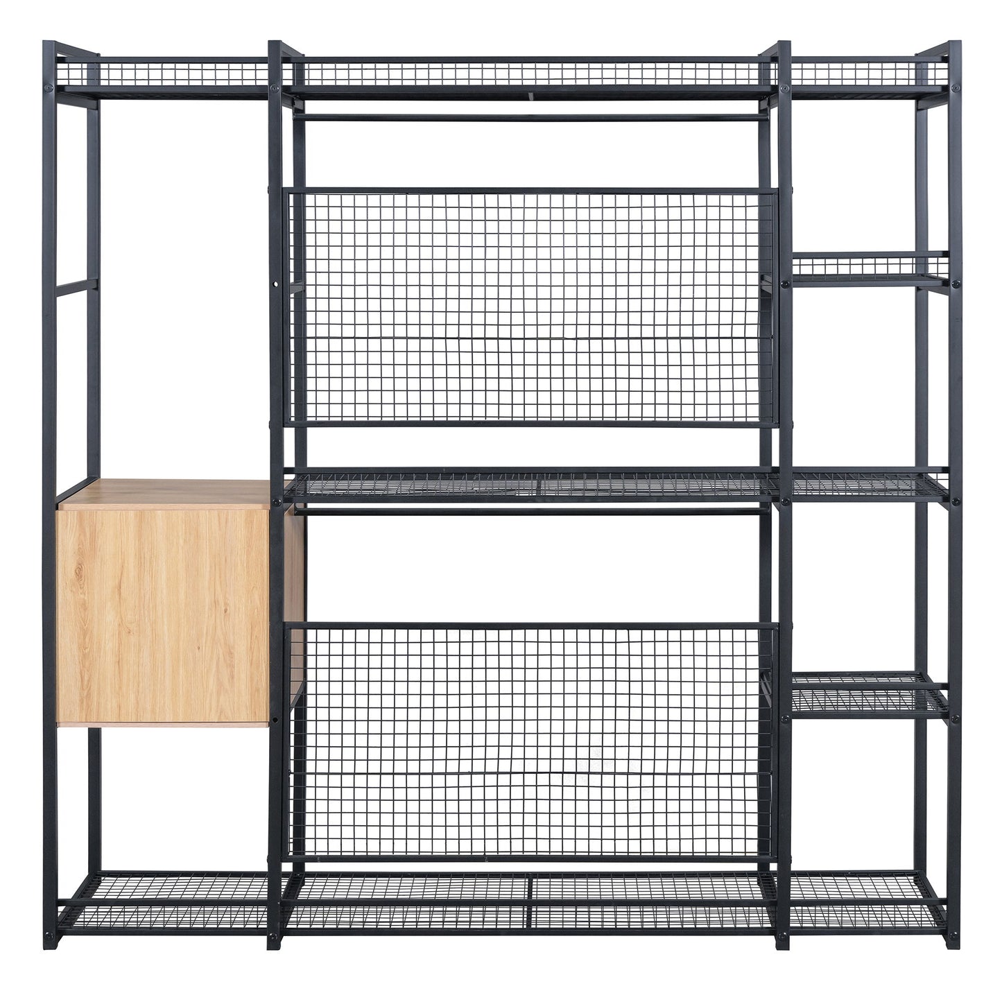 Open Style Wardrobe With Hanging Rails, Shelves And Drawers