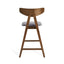 Mid Century Modern Counter Stool With V Shape Frame And Upholstered Seating