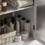 Modern Bathroom Vanity With Ceramic Sink, Tempered Blurred Glass Doors