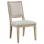 Rodota - 5 Piece Round Dining Table Set With Upholstered Chairs - White Washed