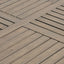 Transitional Acacia Wood Dining Table With Slat Panel Top - Gray