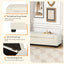 Textured Fabric Ottoman Bench With Hinged Lid