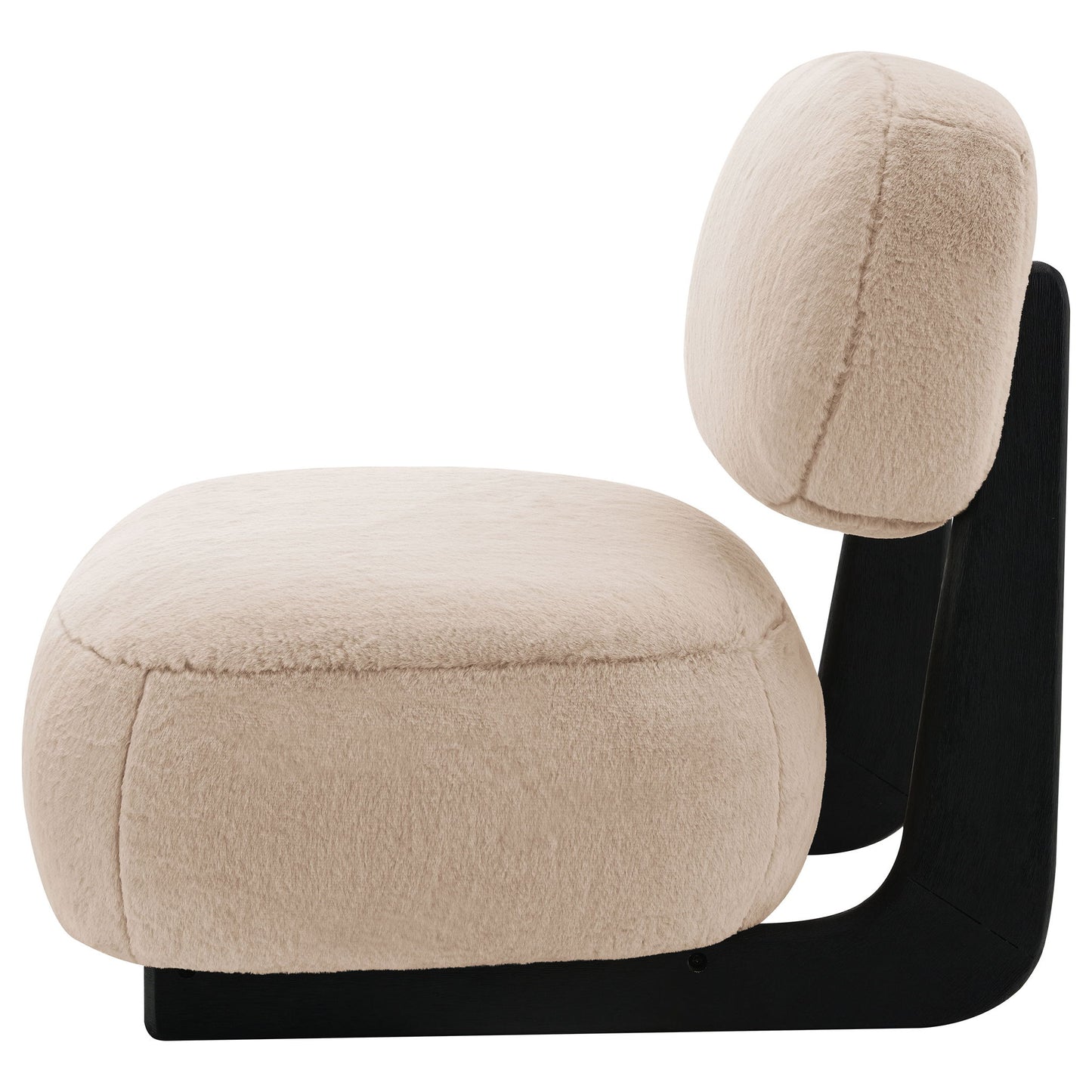 Phia - Upholstered Armless Chair With Oval Back - Camel