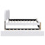 Upholstered Platform Bed With Wood Supporting Feet And Trundle