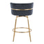 Cinch - Glam / Art Deco Fixed Height Counter Stool With Swivel With Round Footrest (Set of 2)