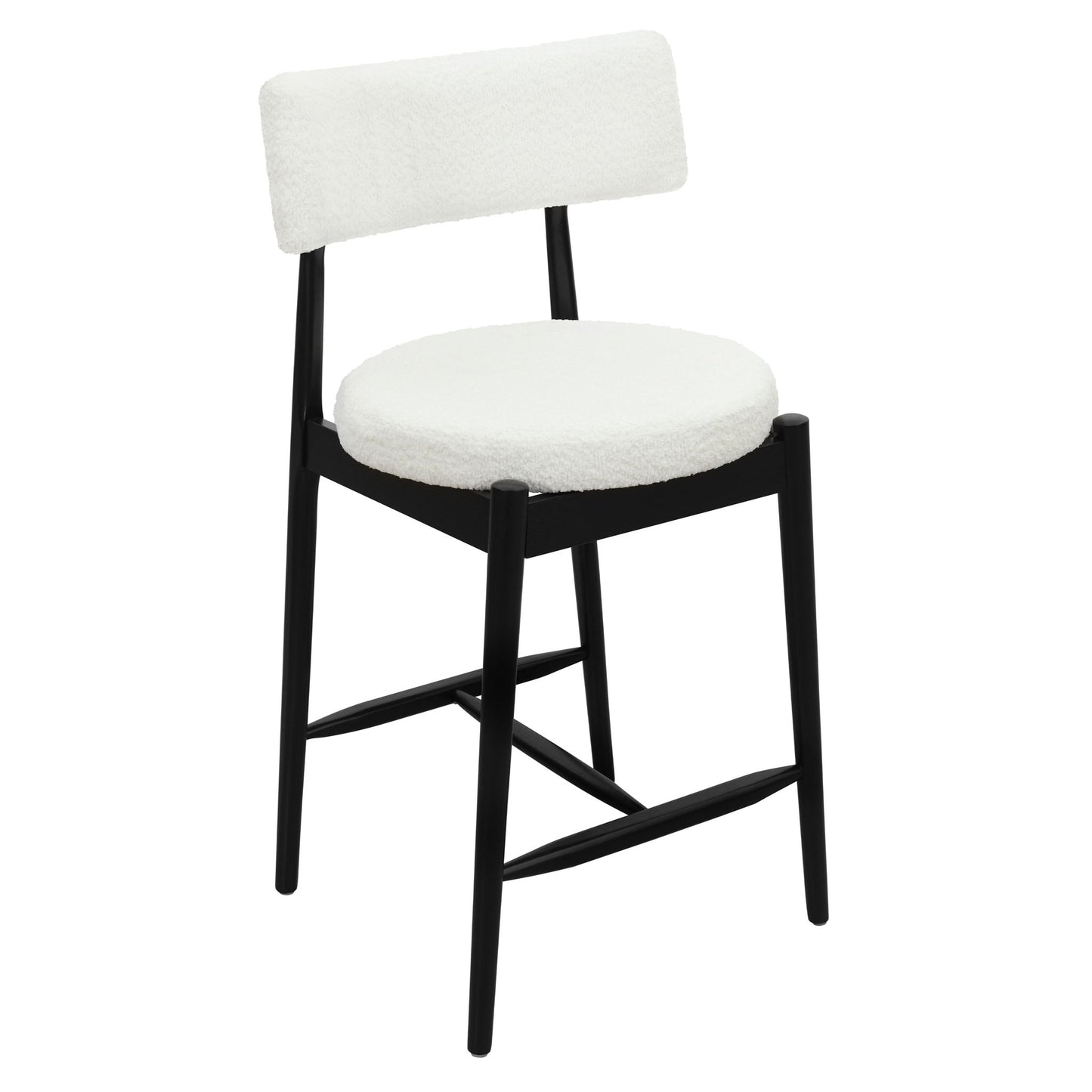 Mid Century Modern Counter Stools, Fabric Upholstered Chairs