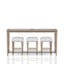 Glass Console Table With 3 Stools - Frosted