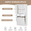 Modern Bathroom Storage Cabinet With Two Laundry Baskets, One Drawer, Adjustable Shelf