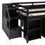 Loft Bed With Retractable Writing Desk And 3 Drawers With Storage Stairs And Shelves