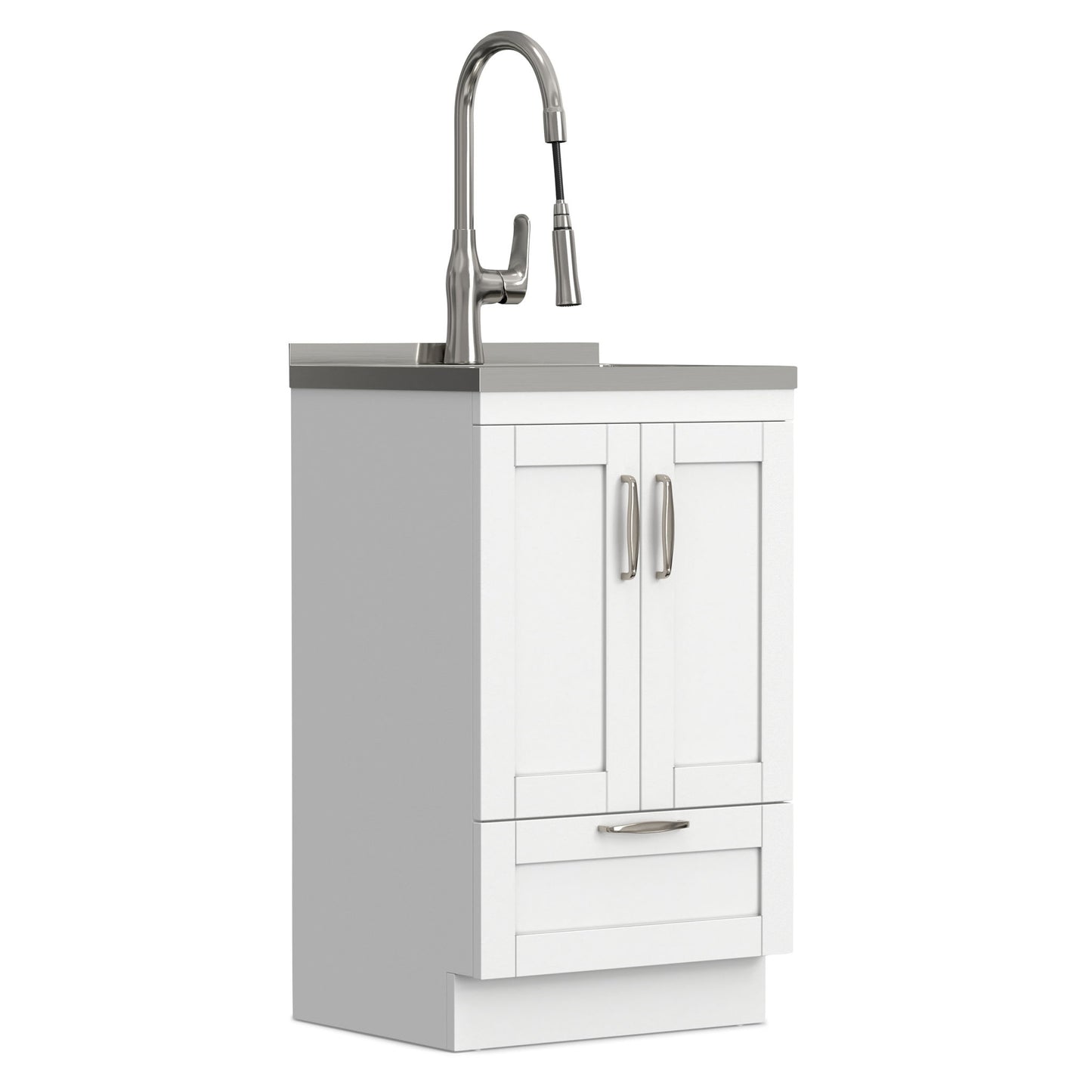 Reed - Deluxe Laundry Cabinet With Pull-Out Faucet And Stainless Steel Sink