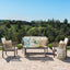 4 Piece Set Outdoor Chat Set With Water Resistant Cushions