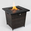 Square Fire Pit Table - Black Brown