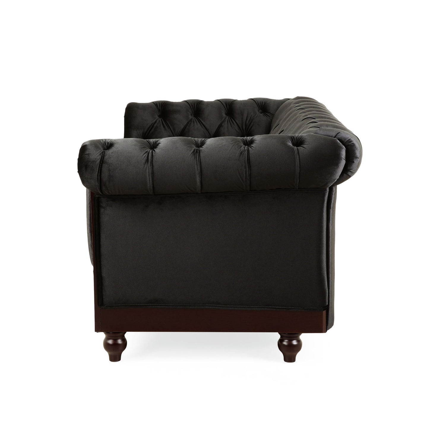 Chesterfield Loveseat Sofa, 2 Person Rolled Arm Upholstered Couch