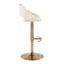 Fabrico - Contemporary Adjustable Barstool With Swivel With Rounded T Footrest (Set of 2) - Gold / Cream