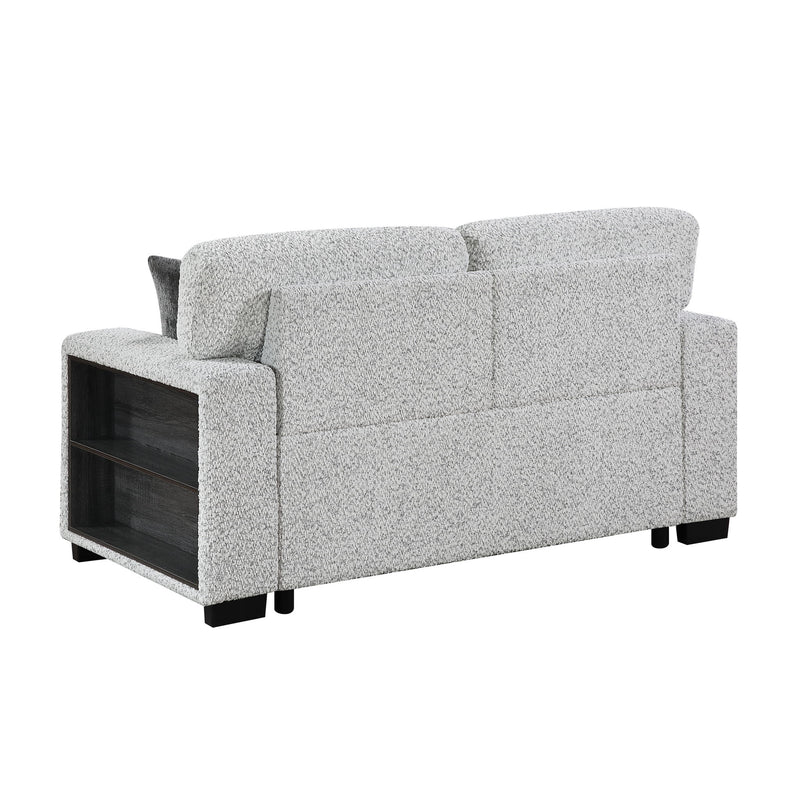 Prato - Loveseat With Storage And USB - Gray