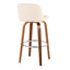 Toriano - Mid Century Modern Fixed Height, Barstool With Swivel With Round Footrest (Set of 2)