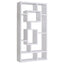 Geometric 10 Shelf Open Back Bookcase With Interlocking Shelves - White