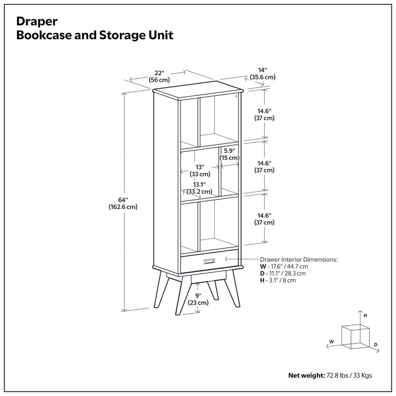 Draper - Bookcase And Storage Unit - White