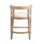 Modern Rubberwood Counter Stool Set With Upholstered Seats