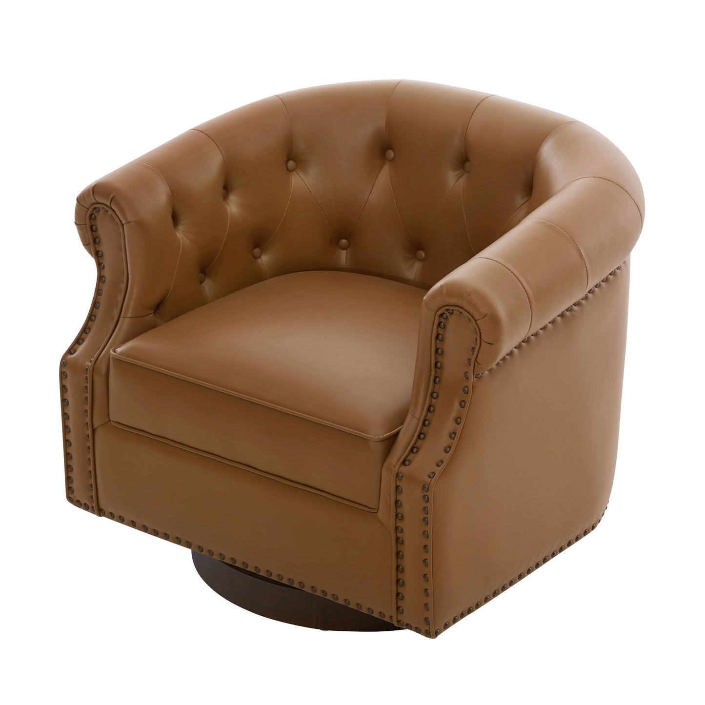 360° Swivel Accent Chair With Curved Back