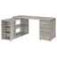Tona - L-Shape Computer Desk With 3 Drawers And 5 Shelves