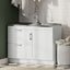 Hennessy - Laundry Utility Sink And Cabinet With Dual Sink And Pull Out Faucet - White